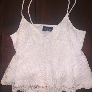 white lace tank top